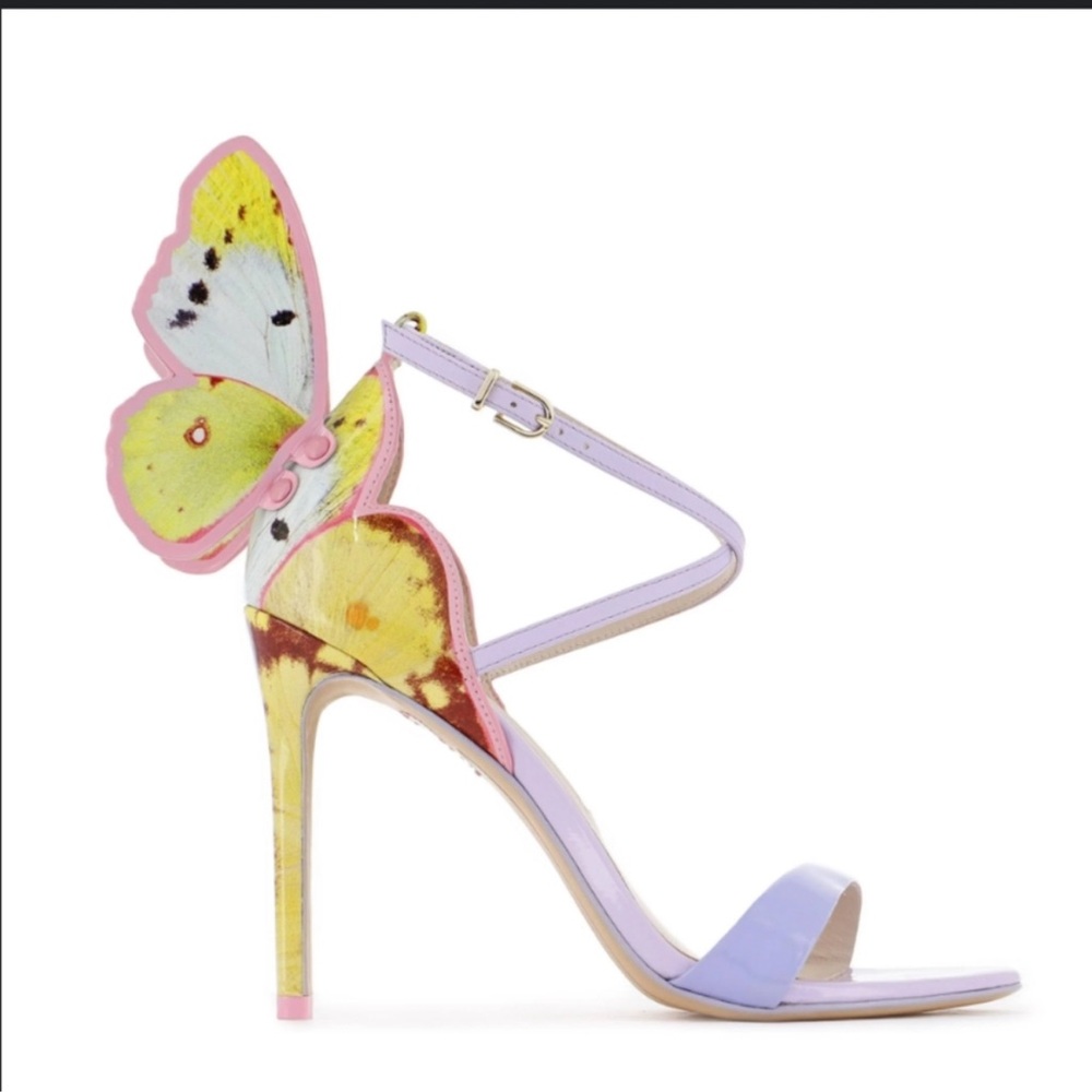 SOPHIA WEBSTER CHIARA BUTTERFLY EMBROIDERED STILETTO SANDALS ~ US 8.5 Like New 🦋 - Picture 4 of 11